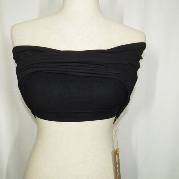 OGL Eco-SkinKiss Criss Cross Off Shoulder New Airy Brami Top Black Size XS - Picture 9 of 12